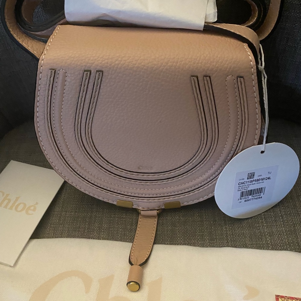 ***SOLD*** NWT Marcie Mini Saddle Crossbody Blush Nude - Picture 3 of 13